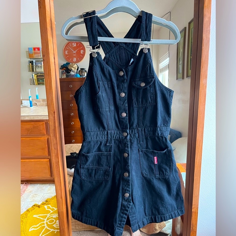 Black Denim Goodfellows Overall Skort
